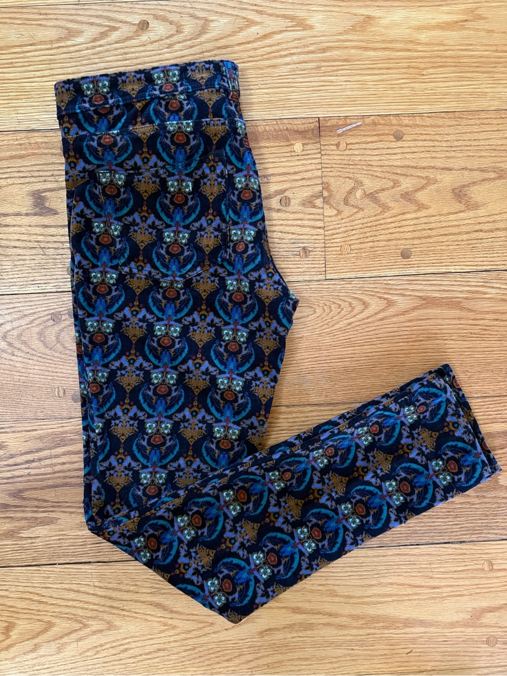 Pilcro & The Letterpress Anthropologie Serif Printed Corduroy Pants Size 29 - Picture 2 of 9